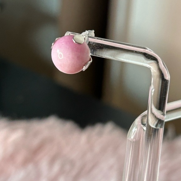 Pink Stud Earrings - Picture 2 of 3